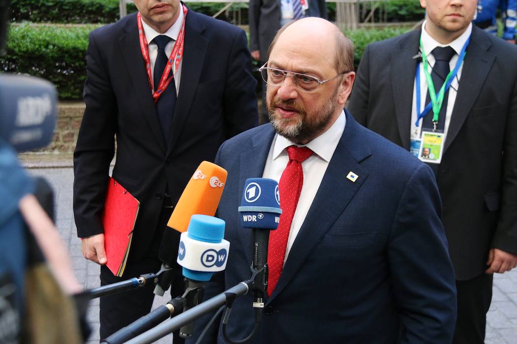 Martin Schulz, President of the European Parliament, speaks of the European Council in Brussels, Belgium